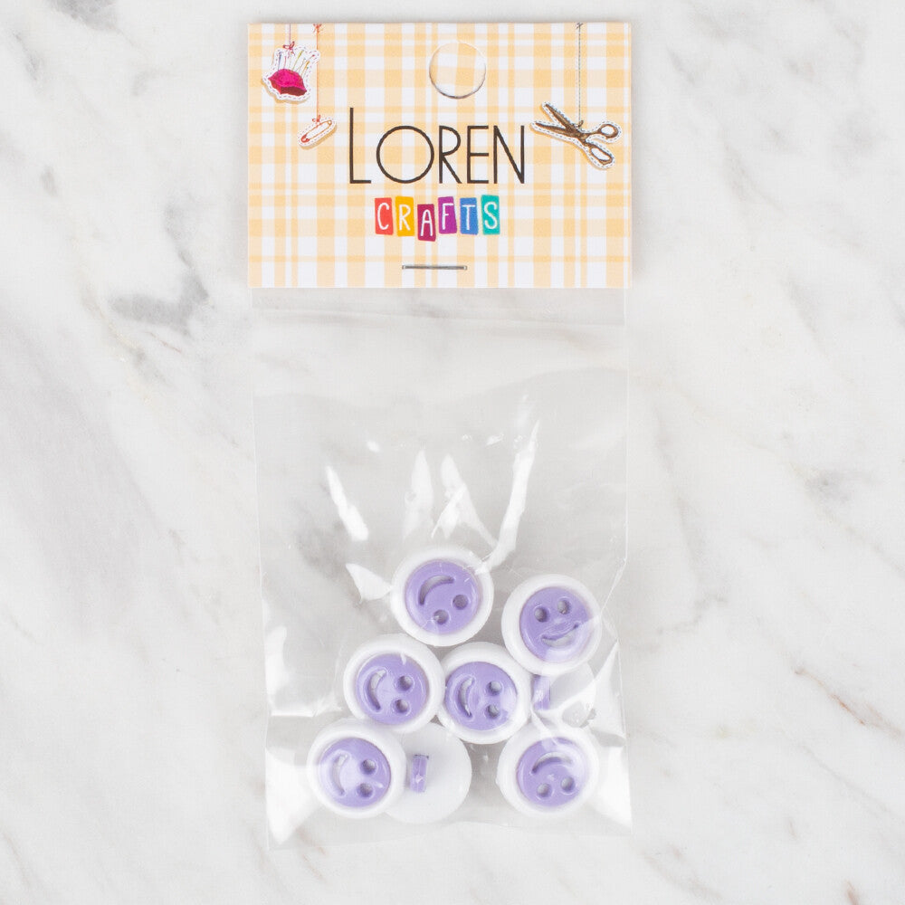 Loren Crafts 8'li Lila Düğme - 634